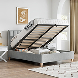 Marilyn Velvet Ottoman Storage Bed Grey Double from Roseland Furniture