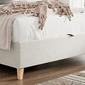 Marilyn Velvet Ottoman Storage Bed Small Double Stone from Roseland Furniture