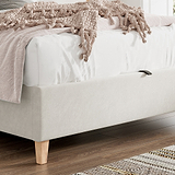 Marilyn Velvet Ottoman Storage Bed Small Double Stone from Roseland Furniture