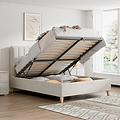 Marilyn Velvet Ottoman Storage Bed Small Double Stone from Roseland Furniture