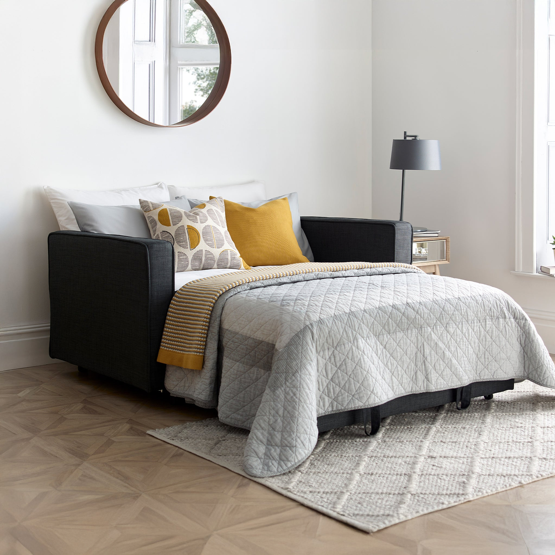 Prudi 2 Seater Sofa Bed Grey from Roseland Furniture