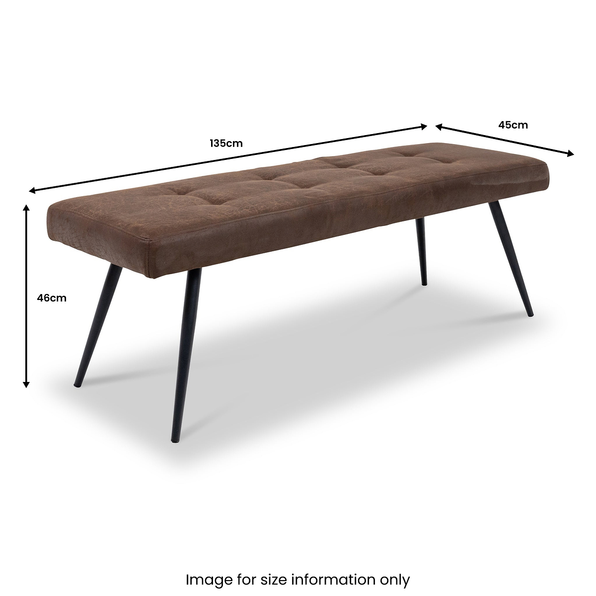 Sutton Faux Leather Dining Bench Dims from Roseland Furniture
