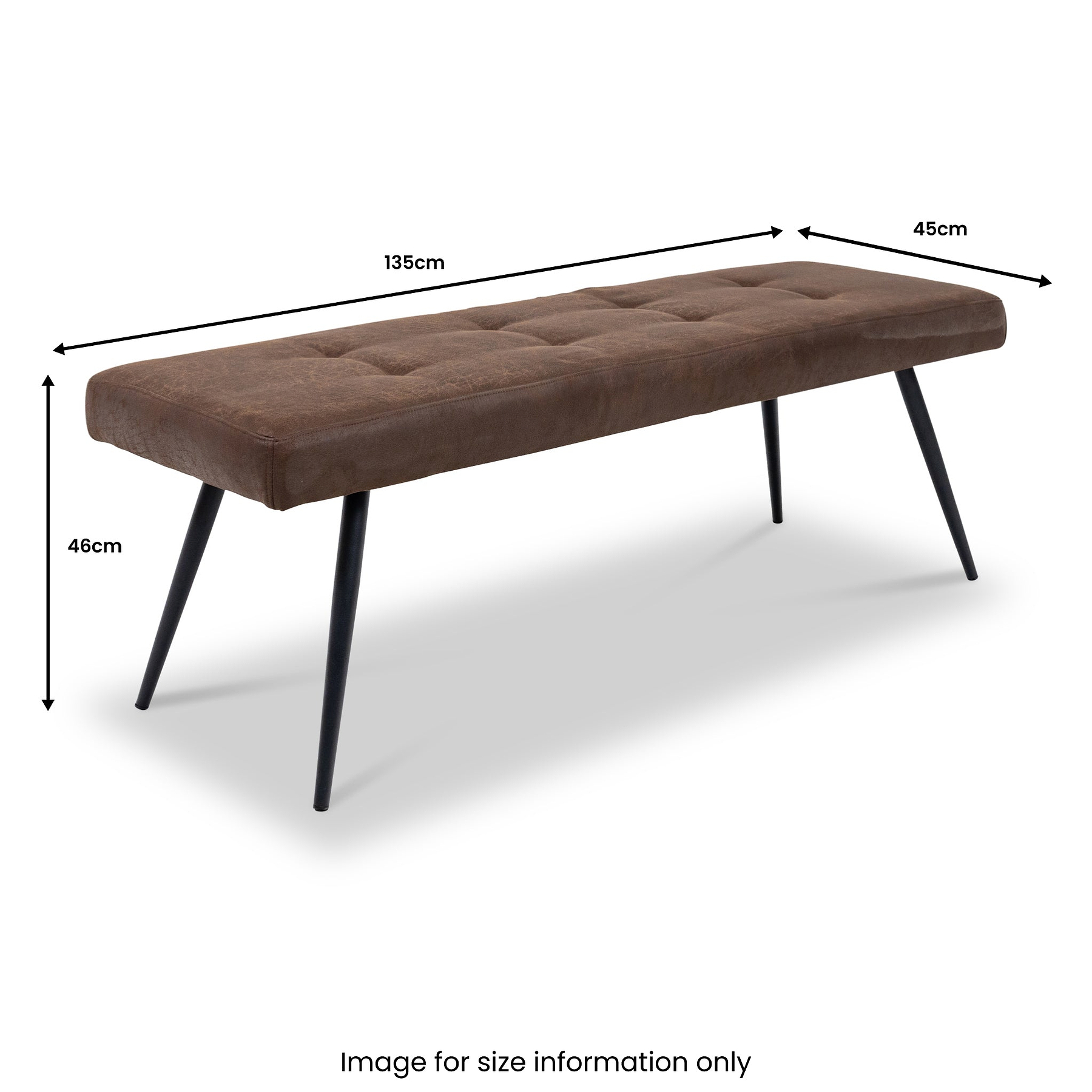 Sutton Faux Leather Dining Bench Dims from Roseland Furniture