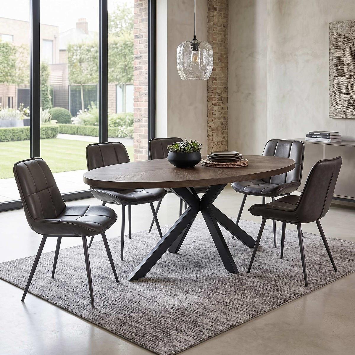 Haden 180cm Oval Dining Table Dims from Roseland Furniture