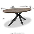 Haden 180cm Oval Dining Table Dims from Roseland Furniture