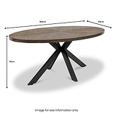 Haden 180cm Oval Dining Table Dims from Roseland Furniture