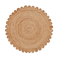 Chesney Round Jute Scalloped Edge Natural Rug from Roseland Furniture