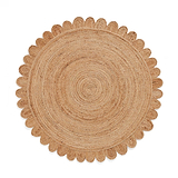 Chesney Round Jute Scalloped Edge Natural Rug from Roseland Furniture
