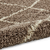 Durham Beige Berber Diamond Shaggy Rug 