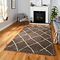 Durham Beige Berber Diamond Shaggy Rug for living room