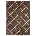 Durham Beige Berber Diamond Shaggy Rug from Roseland Furniture