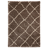 Durham Beige Berber Diamond Shaggy Rug from Roseland Furniture