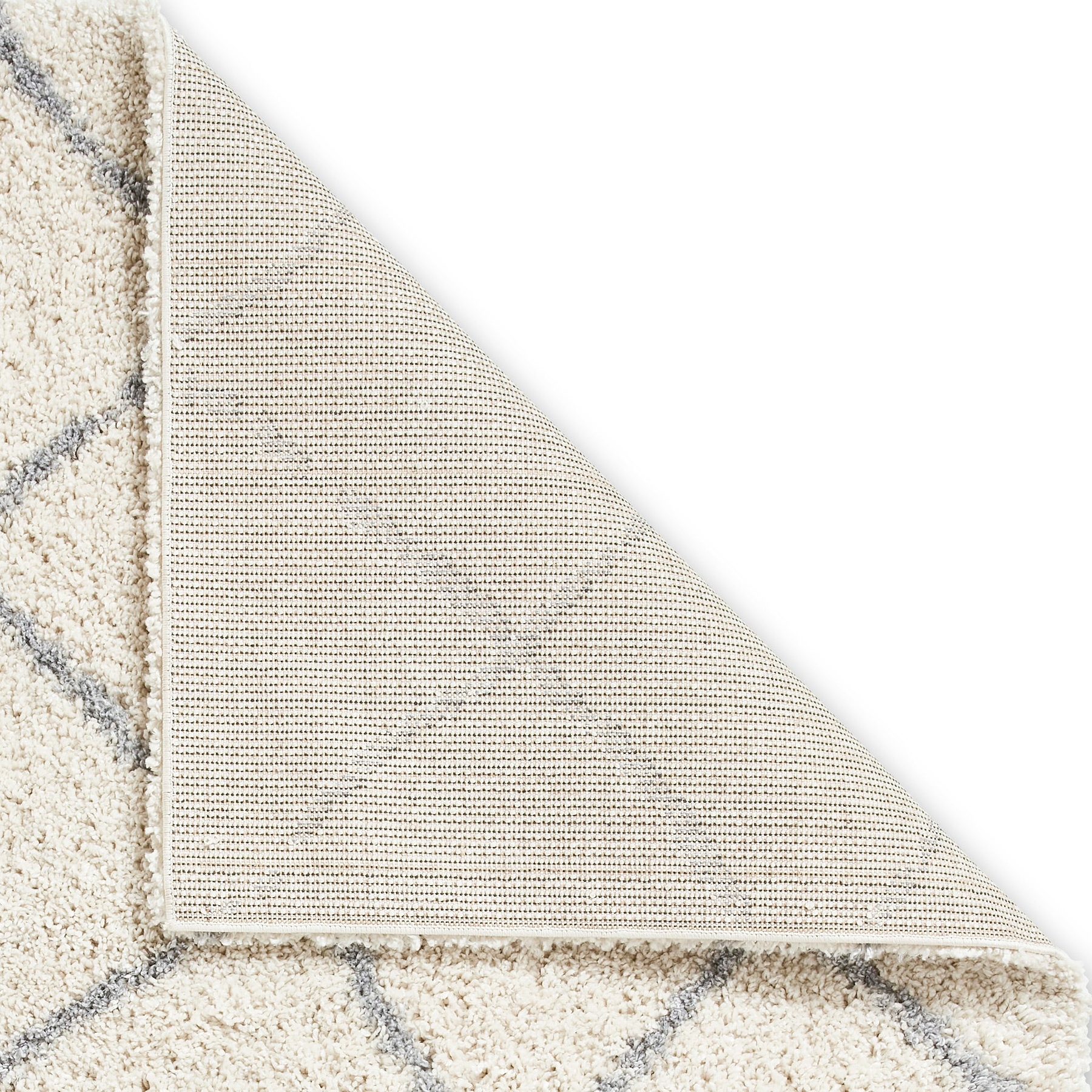 Durham Cream Berber Diamond Shaggy Rug