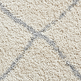 Durham Cream Berber Diamond Shaggy Rug
