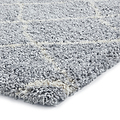 Durham Grey Berber Diamond Shaggy Rug