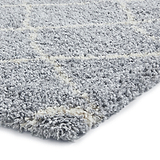 Durham Grey Berber Diamond Shaggy Rug