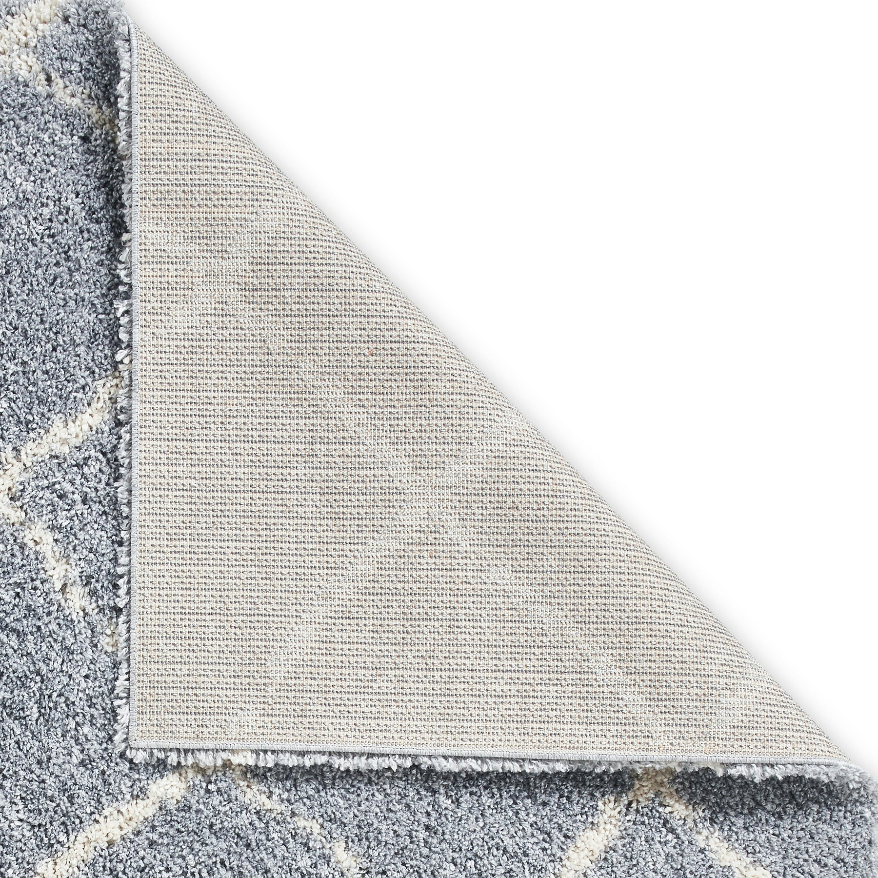 Durham Grey Berber Diamond Shaggy Rug