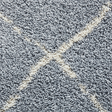 Durham Grey Berber Diamond Shaggy Rug