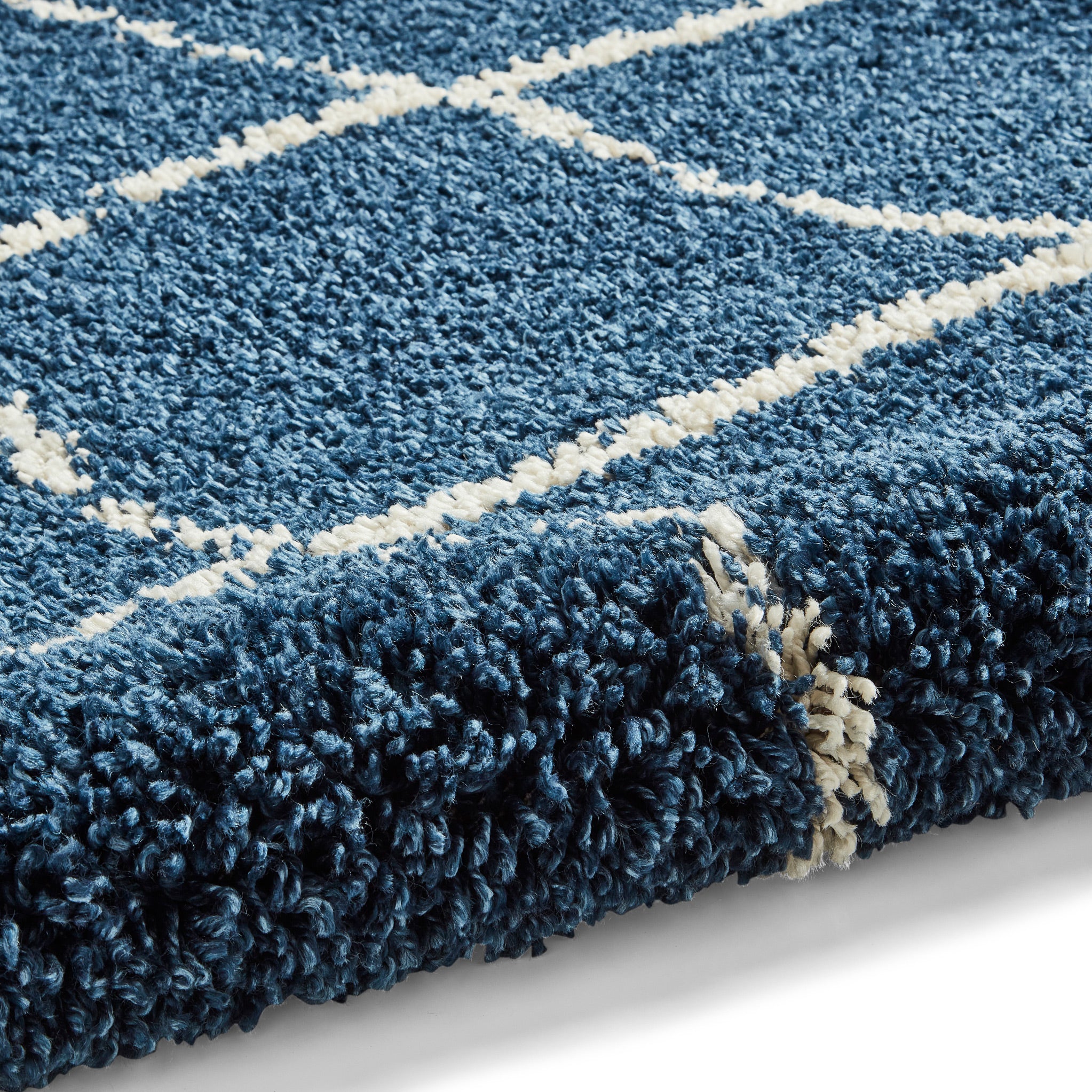 Durham Berber Diamond Shaggy Rectangular Rug for Living Room or
