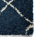 Durham Navy Blue Berber Diamond Shaggy Rug