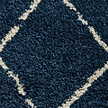 Durham Navy Blue Berber Diamond Shaggy Rug