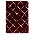Durham Red Berber Diamond Shaggy Rug from Roseland Furniture