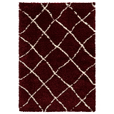 Durham Red Berber Diamond Shaggy Rug from Roseland Furniture