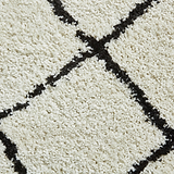 Durham Berber White Diamond Shaggy Rug