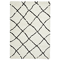 Durham Berber White Diamond Shaggy Rug from Roseland