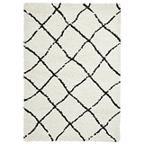Durham Berber White Diamond Shaggy Rug from Roseland