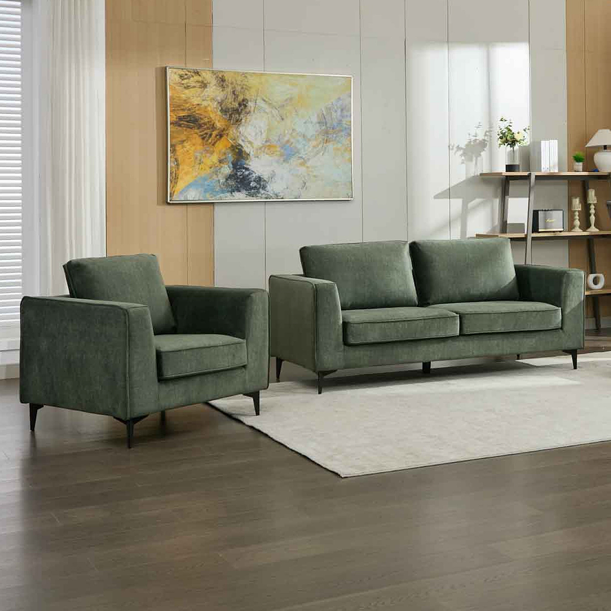 Larkin 3 Seater Sofa Moss from Roseland Furniture