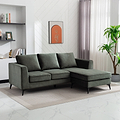 Larkin 3 Seater Chaise Sofa Moss from Roseland Furniture