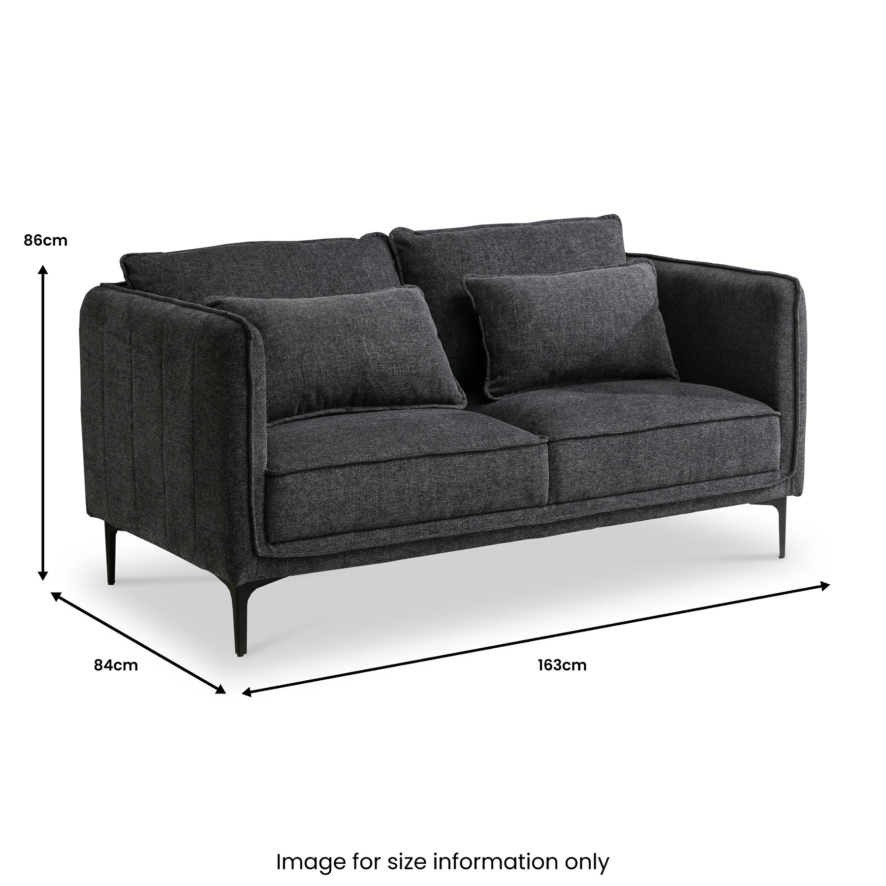 Ellison Piped 2 Seater Sofa Dims from Roseland Furniture
