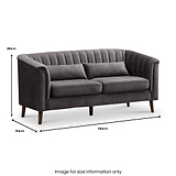 Lucille Velvet 3 Seater Sofa Graphite from Roseland Furniture