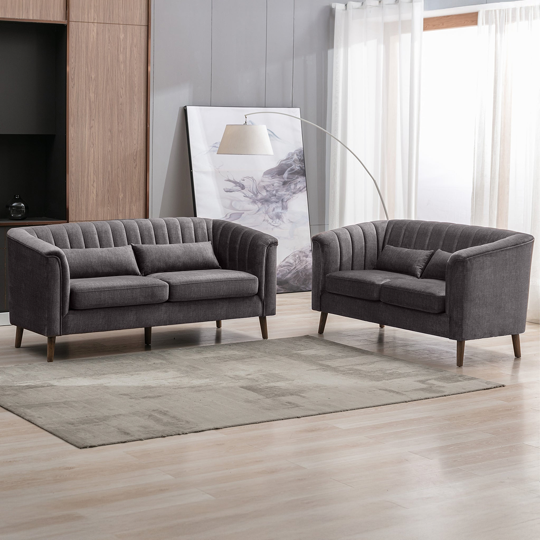 Lucille Velvet 2 Seater Sofa Dims from Roseland Furniture