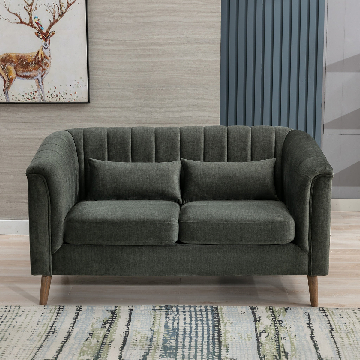 Lucille Velvet 2 Seater Sofa Moss from Roseland Furniture