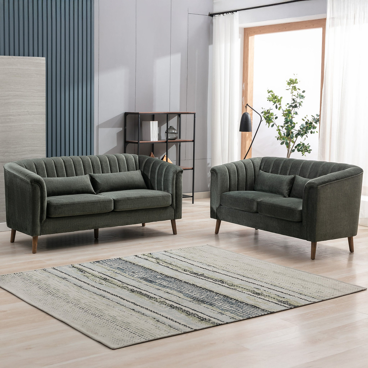 Lucille Velvet 2 Seater Sofa Moss from Roseland Furniture
