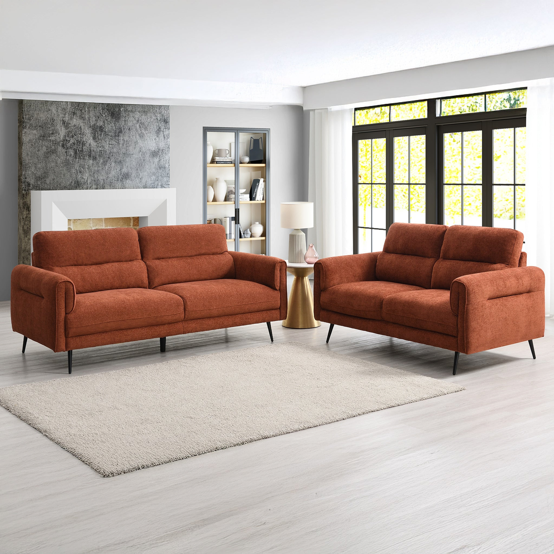 Lindell 3 Seater Sofa Rust from Roseland Furniture