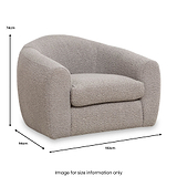 Sudsy Soft Boucle Curve Swivel Chair from Roseland Furniture