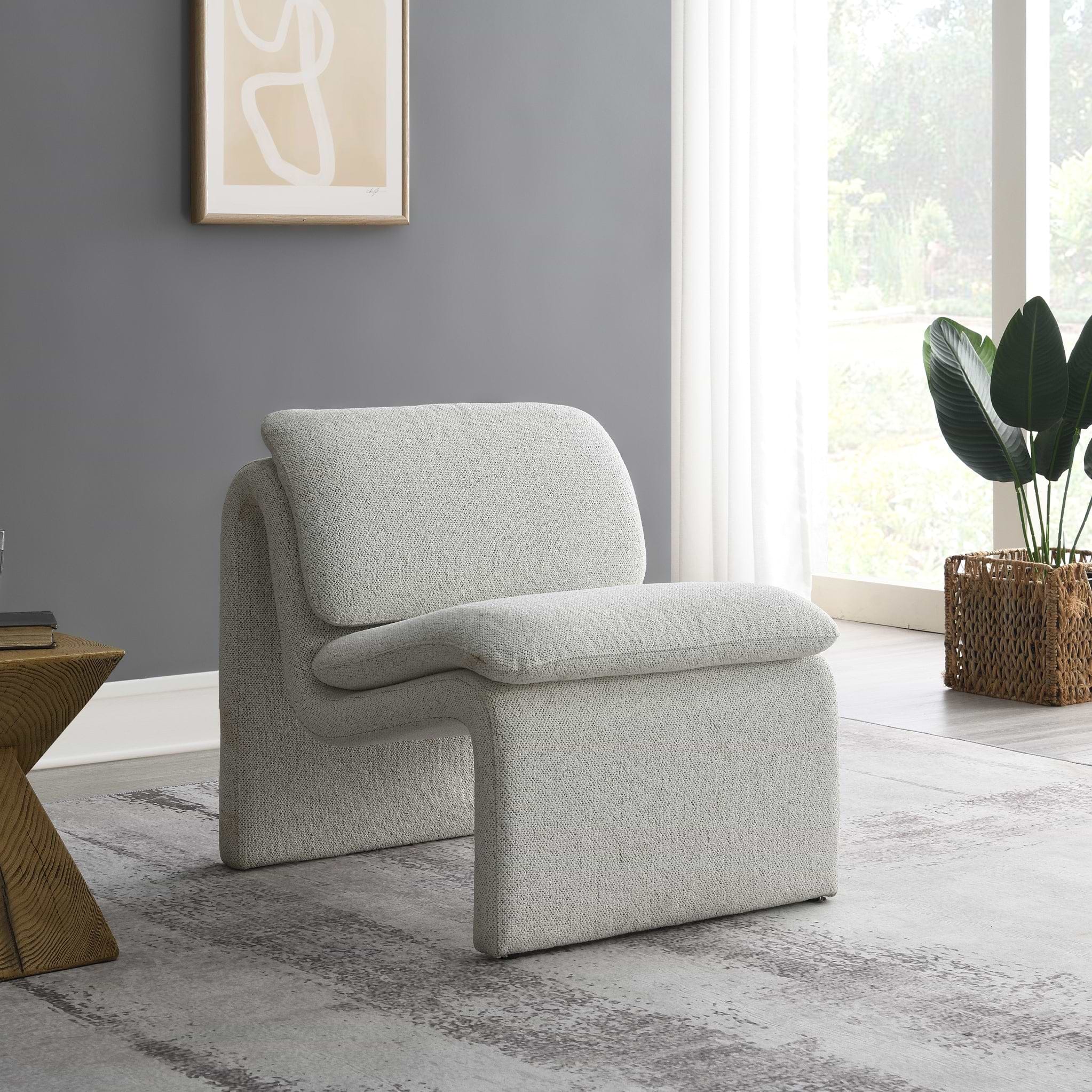 Celeste Sleek Curved Accent Chair from Roseland Furniture