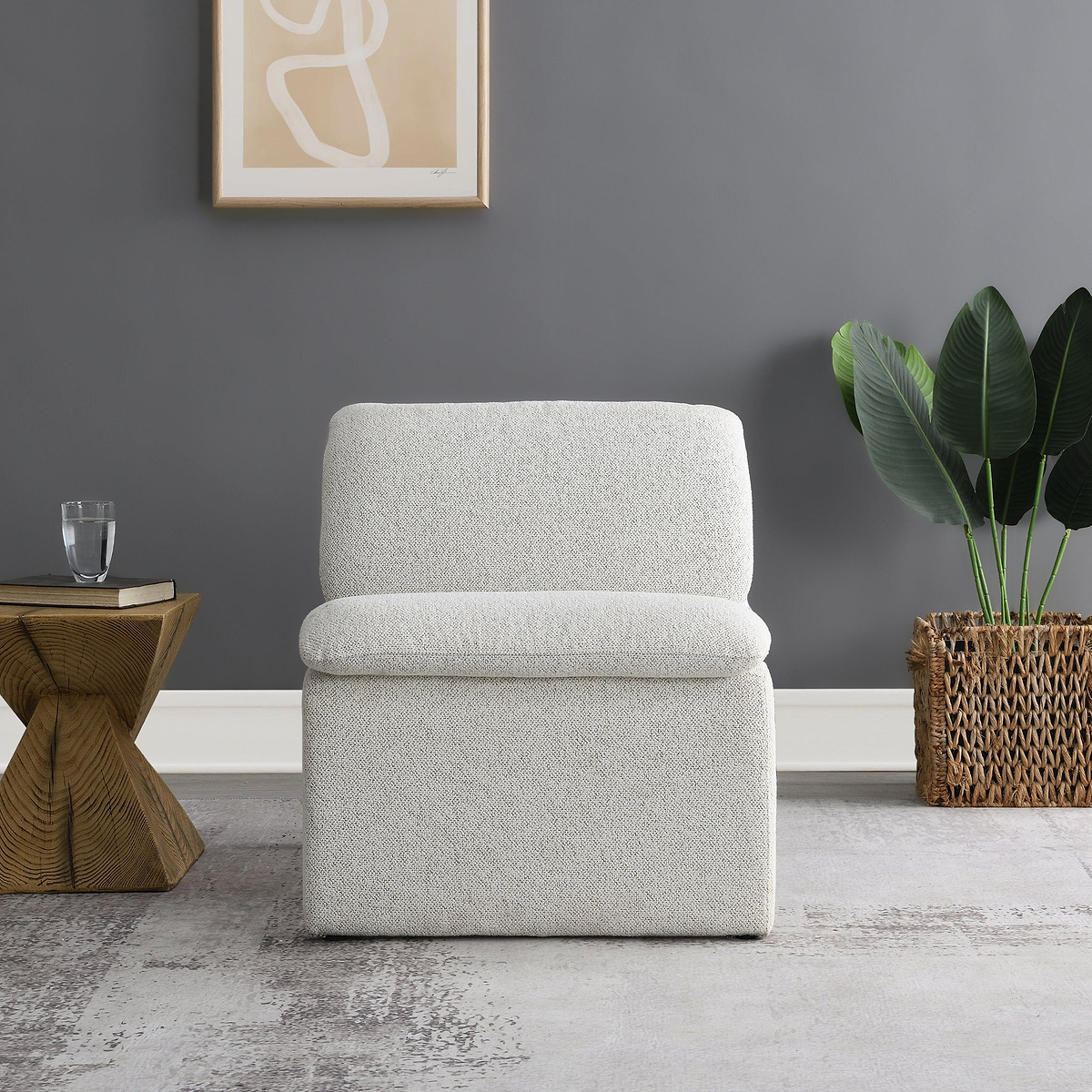 Celeste Sleek Curved Accent Chair from Roseland Furniture