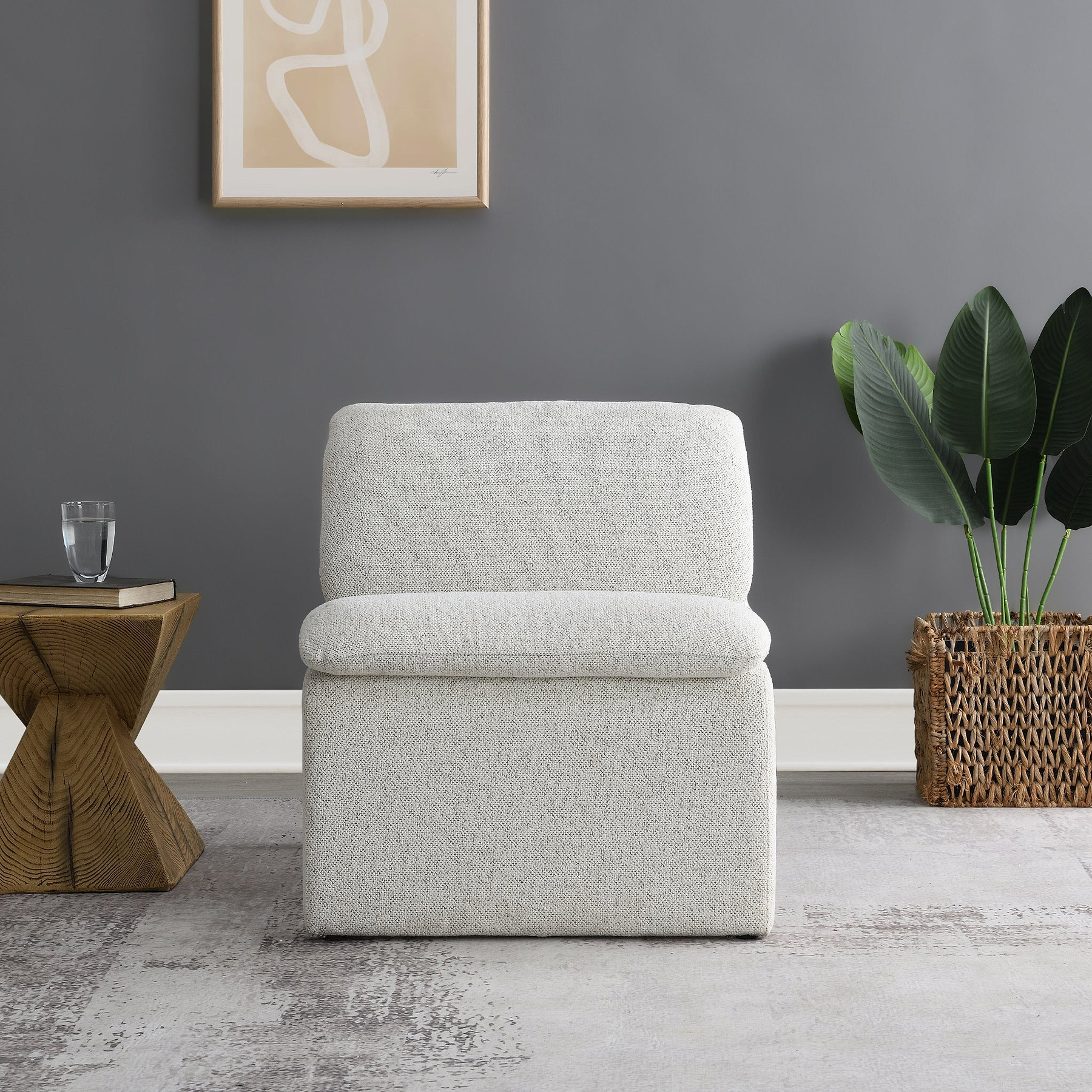 Celeste Sleek Curved Accent Chair from Roseland Furniture