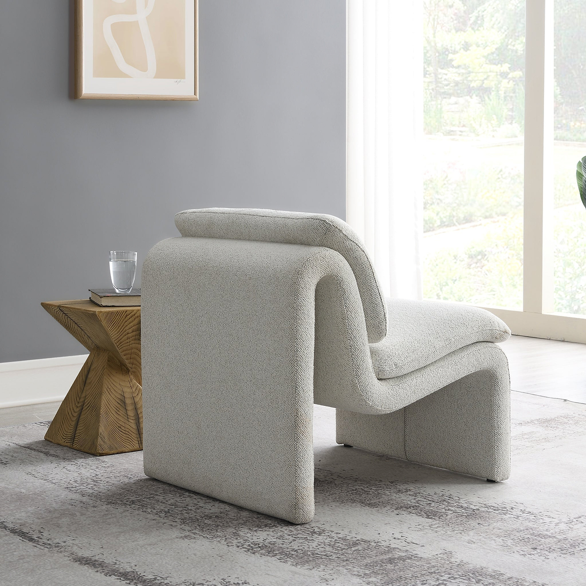 Celeste Sleek Curved Accent Chair from Roseland Furniture