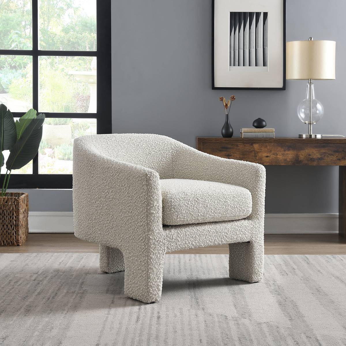 Bronte Boucle Curved Accent Chair from Roseland Furniture