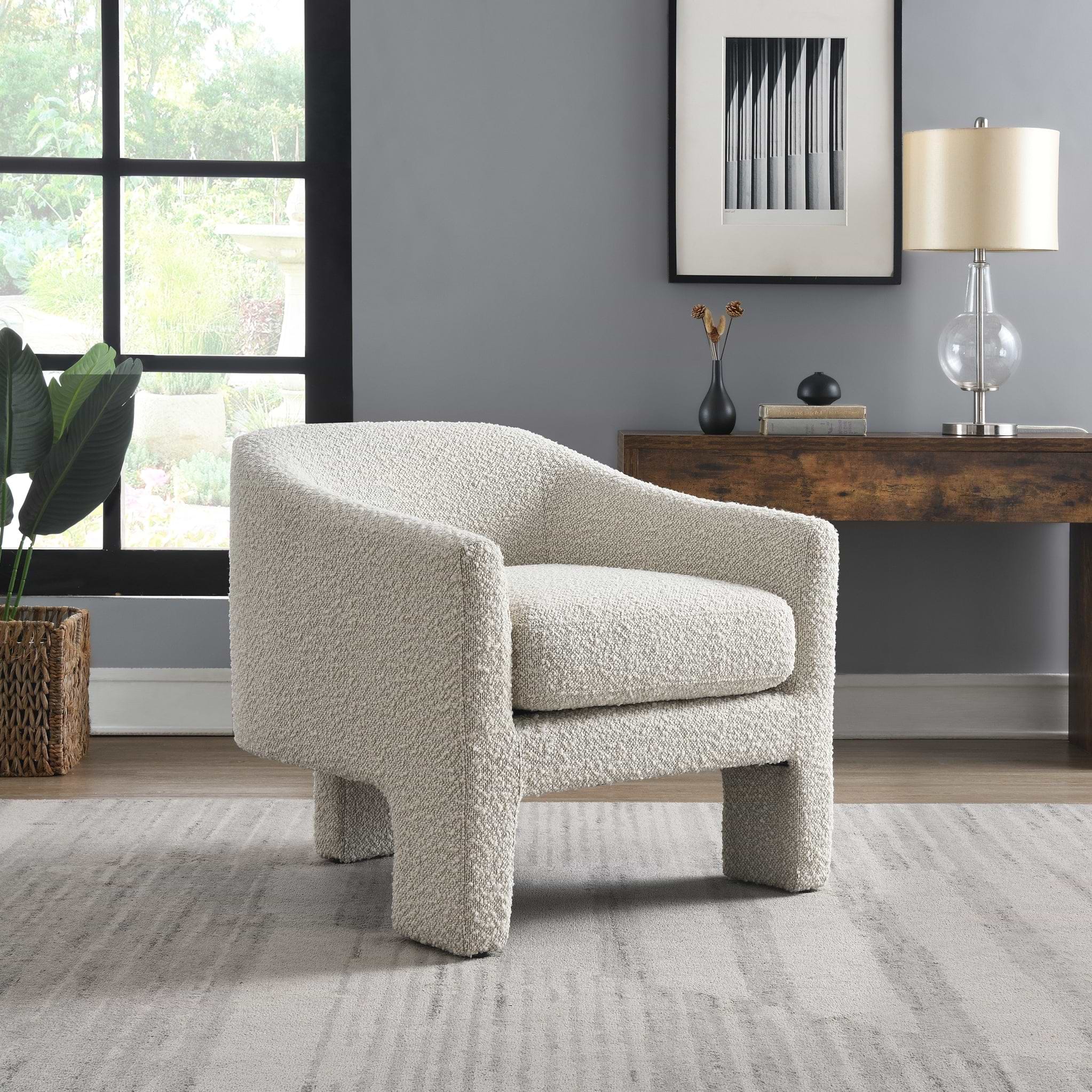 Bronte Boucle Curved Accent Chair from Roseland Furniture