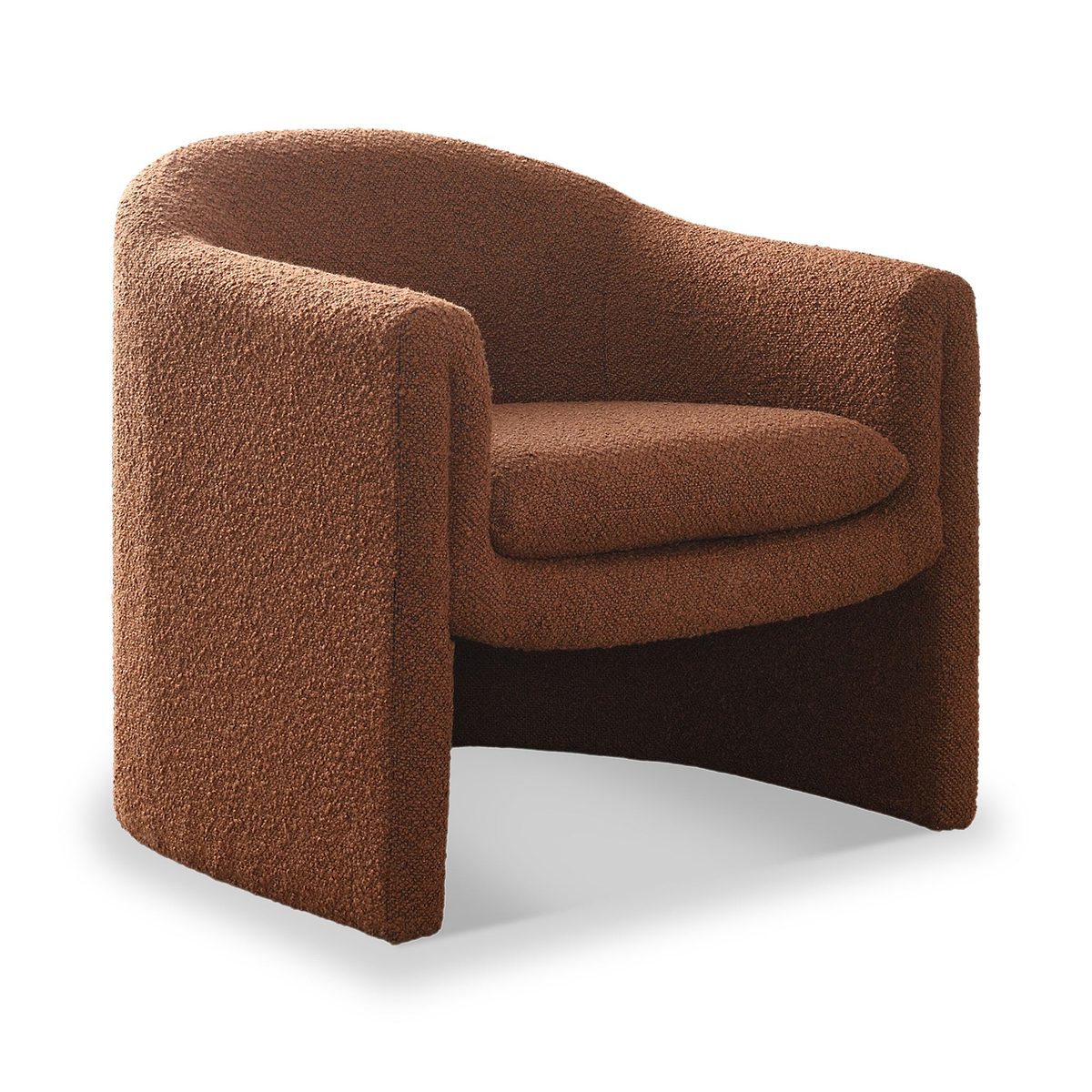 Theon Boucle Curved Accent Chair Rust from Roseland Furniture
