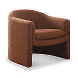 Theon Boucle Curved Accent Chair Rust from Roseland Furniture