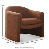 Theon Boucle Curved Accent Chair Rust from Roseland Furniture