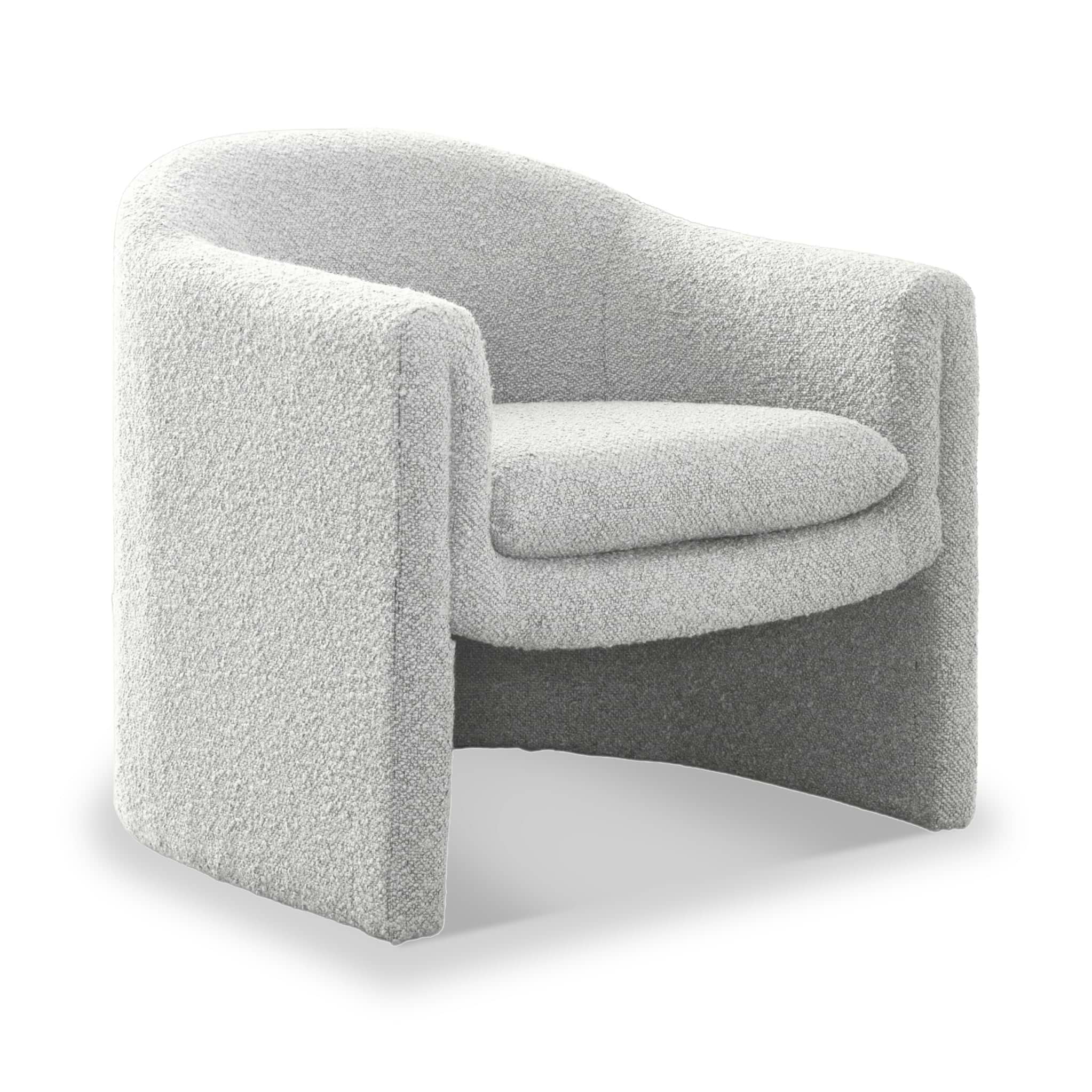Theon Boucle Curved Accent Chair Cream from Roseland Furniture