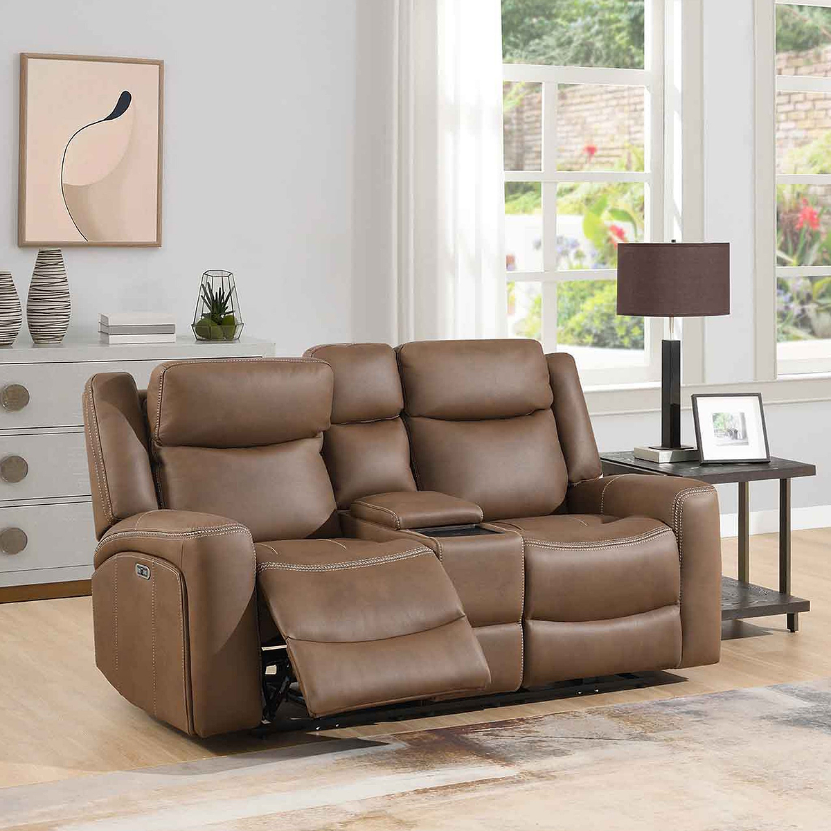Lambeth 2 Seater Sofa with Console Angle1 from Roseland Furniture